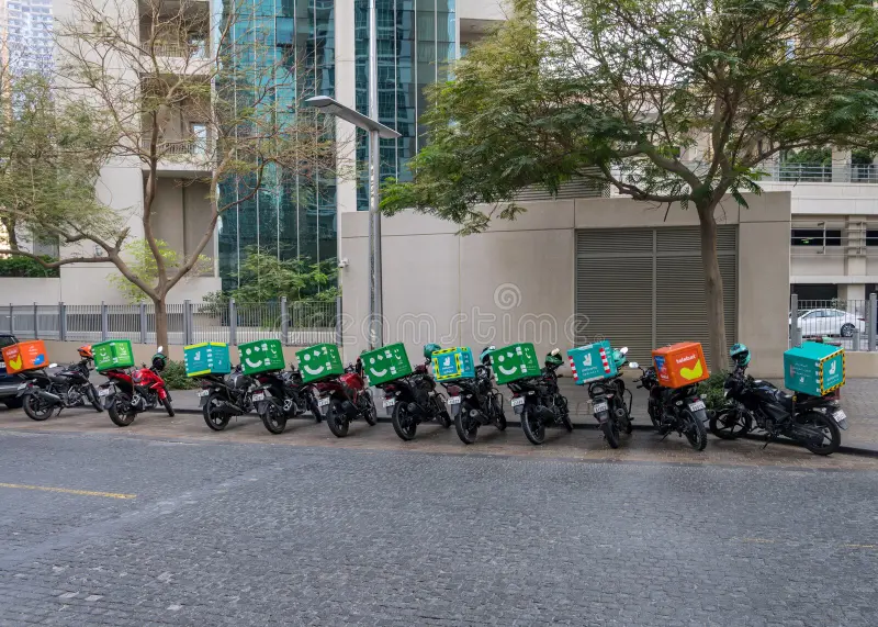 row food delivery bikes dubai uae april service motor street 274815550